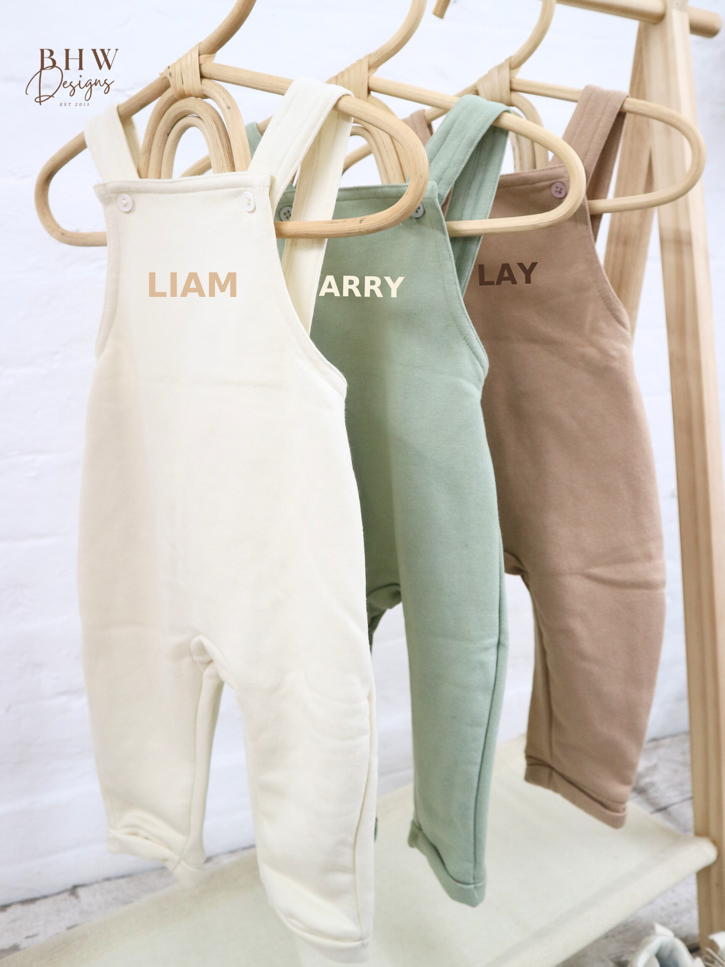 Personalised Dungarees - Sage Green