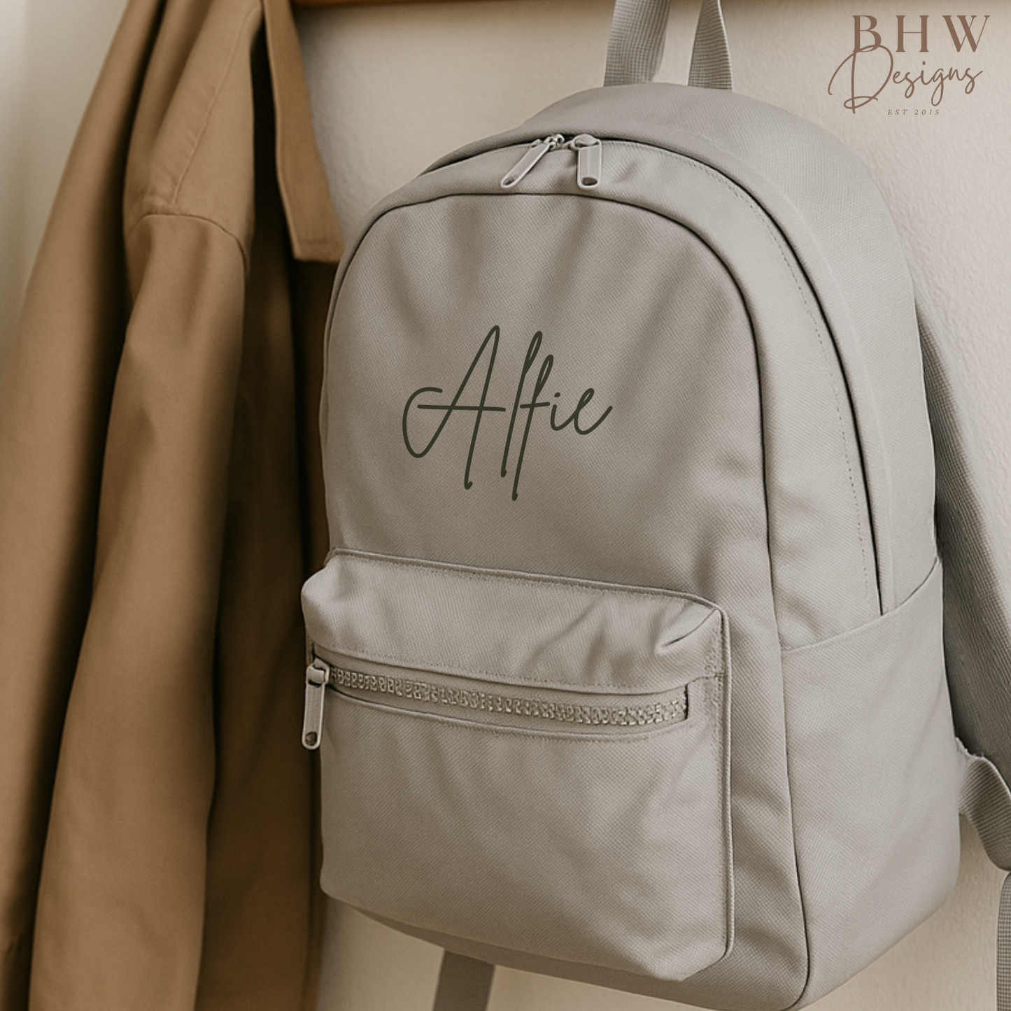 Personalised Kid's Mini Backpack - Light Grey