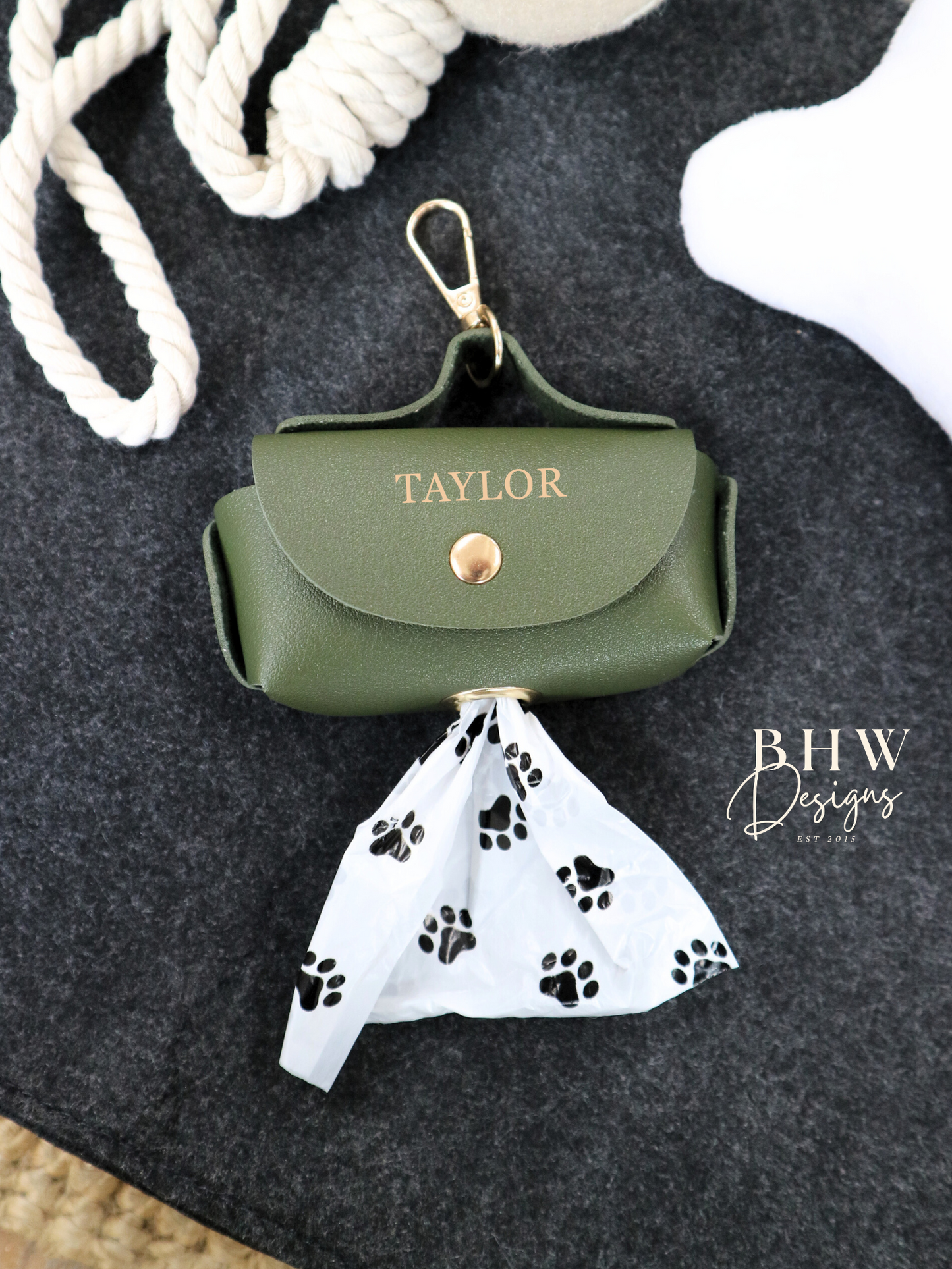 Personalised Dog Poop Bag Holder