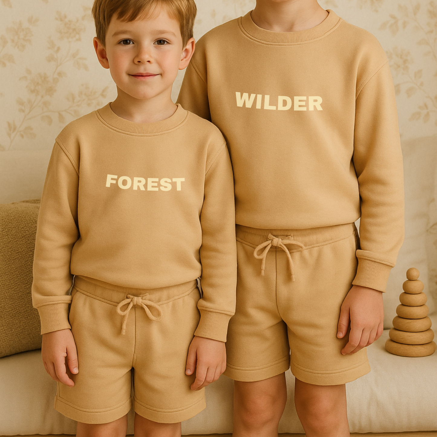 Personalised Sweatshirt and Short Jersey Set - Sand