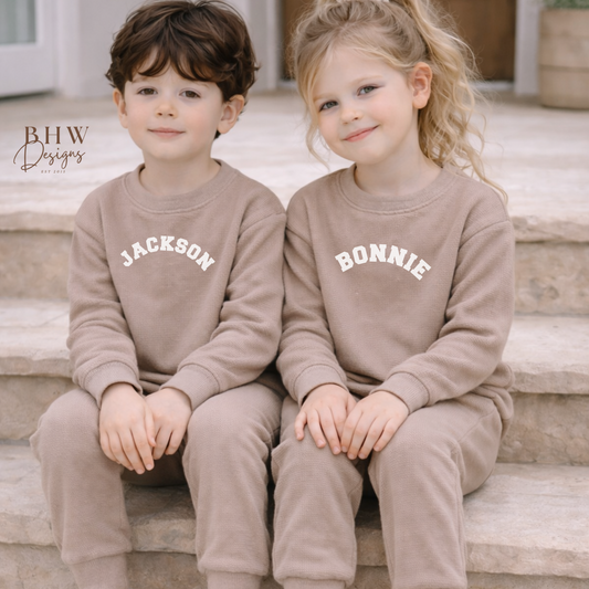 Personalised Waffle Lounge Sets - Taupe