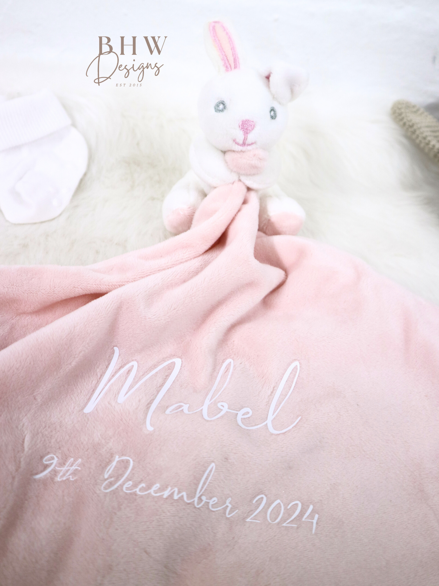 Personalised Bunny Rattle Comforter