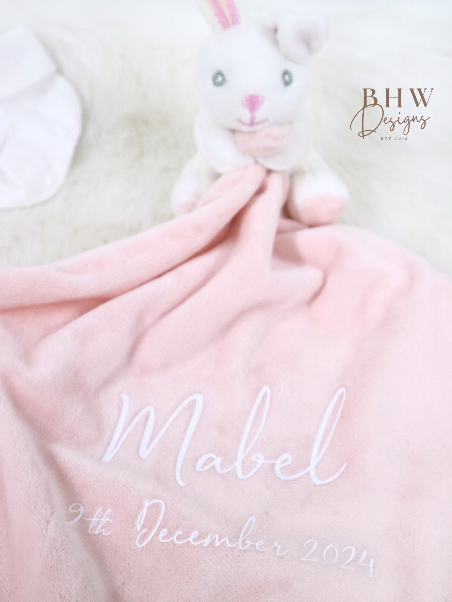 Personalised Bunny Rattle Comforter