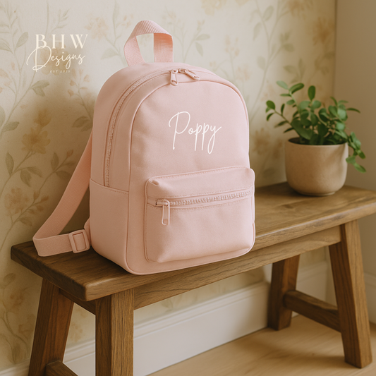 Personalised Kid's Mini Backpack - Baby Pink