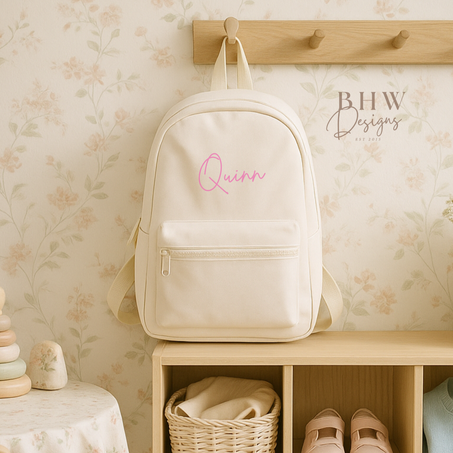 Personalised Kid's Mini Backpack - Cream