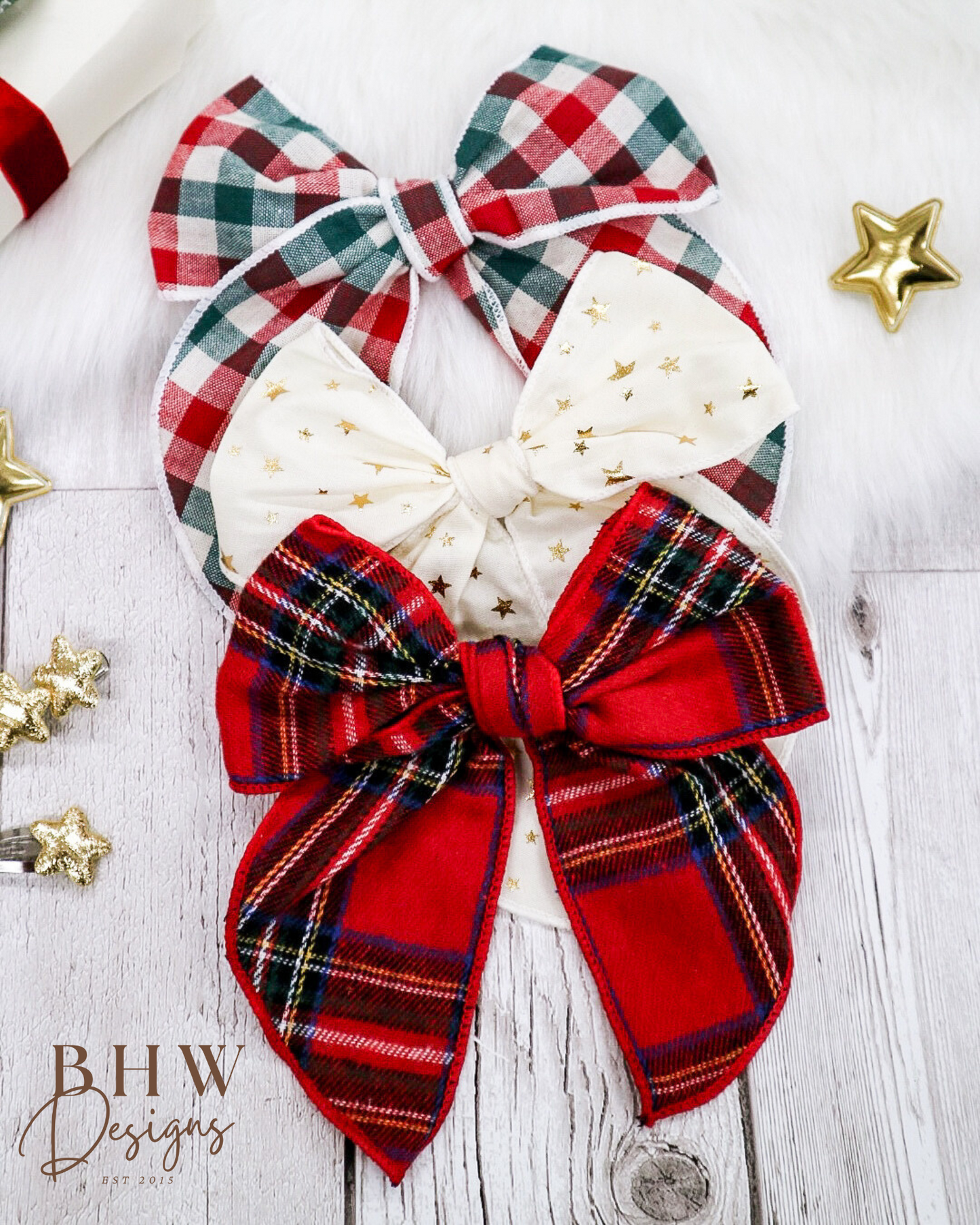Large Plaid Hair Bow