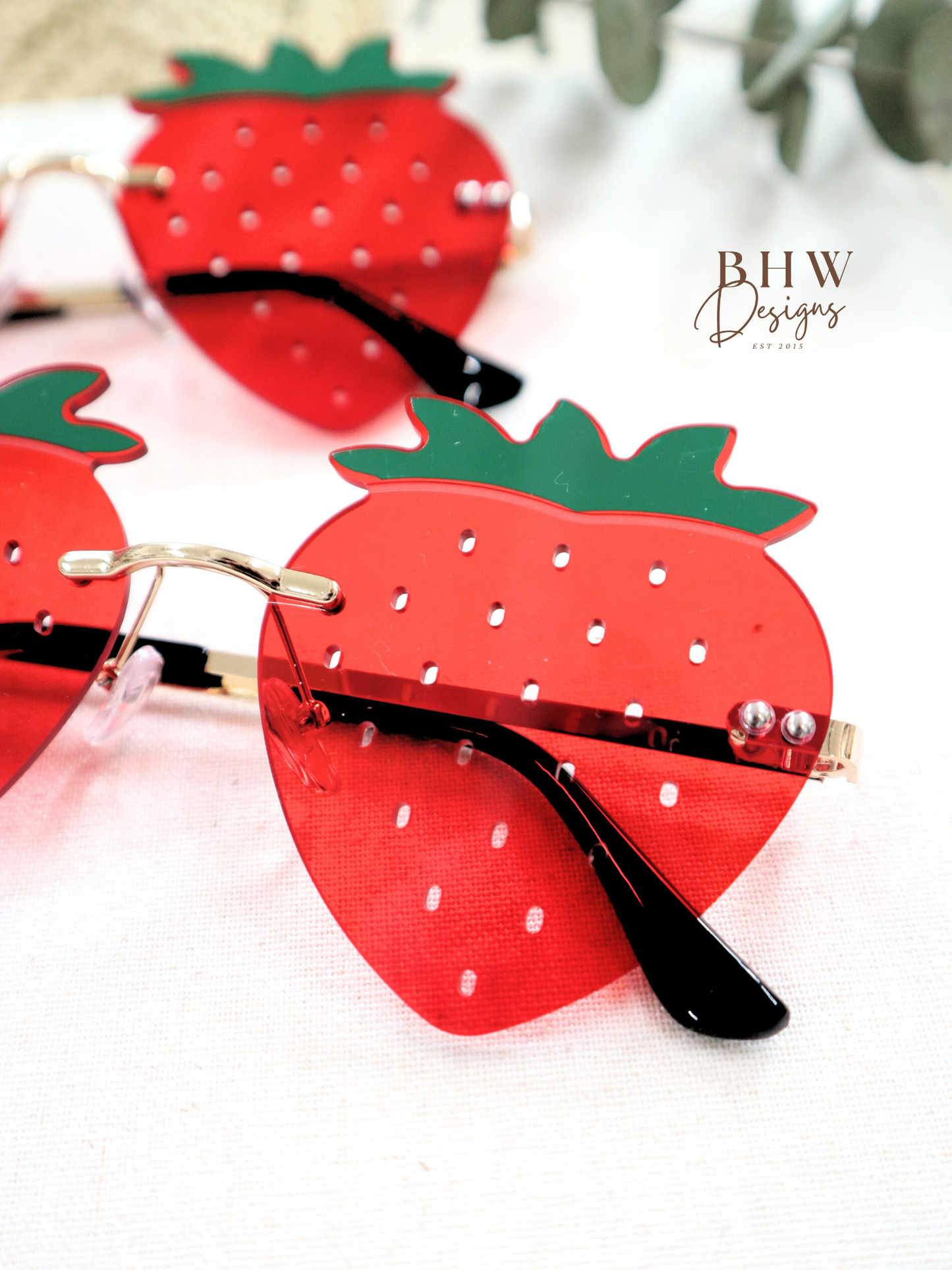 Children's Strawberry Sunglasses - Red or Pink
