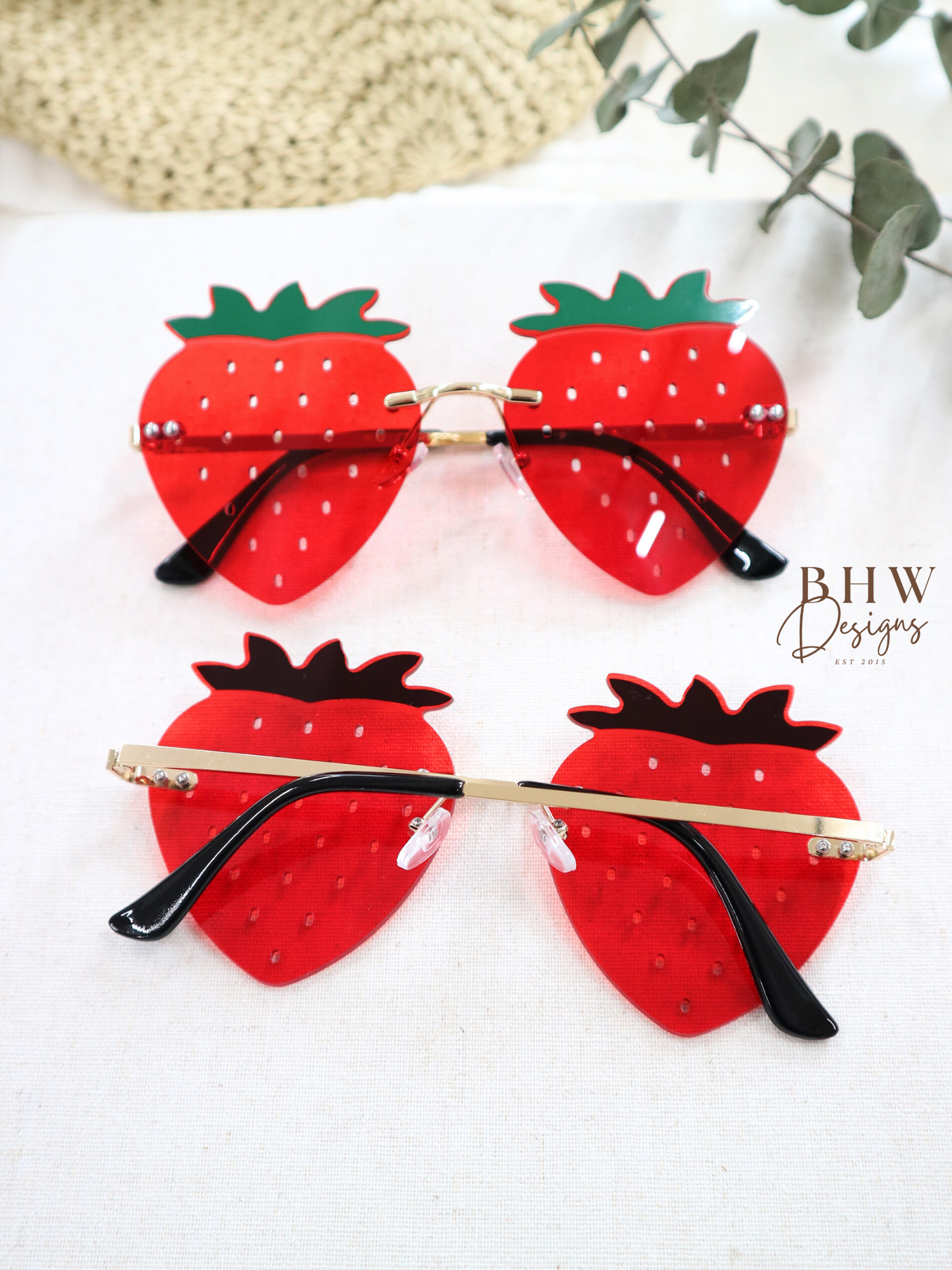 Children's Strawberry Sunglasses - Red or Pink