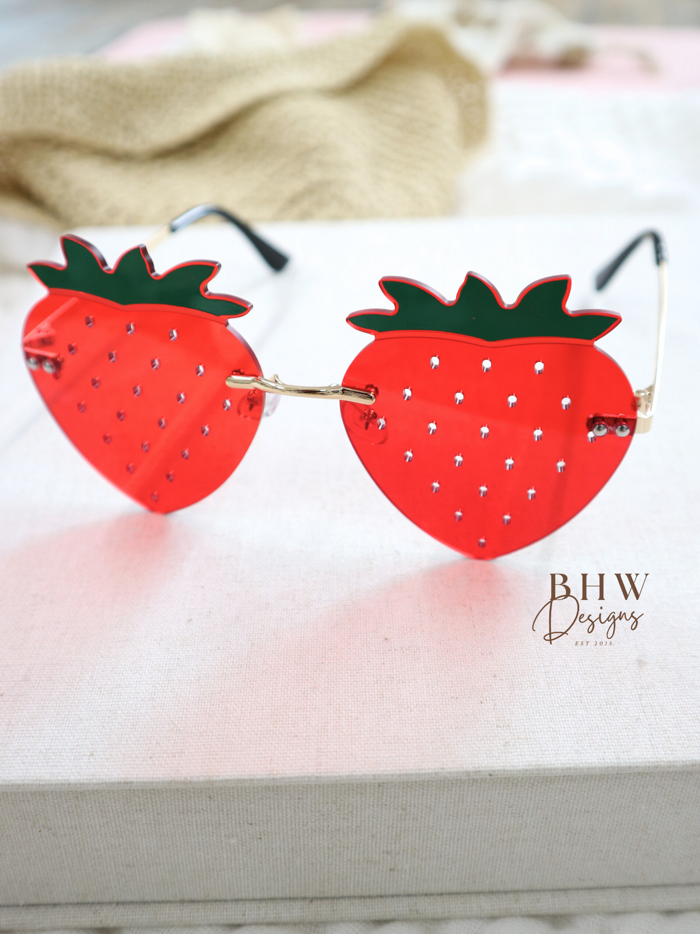 Children's Strawberry Sunglasses - Red or Pink