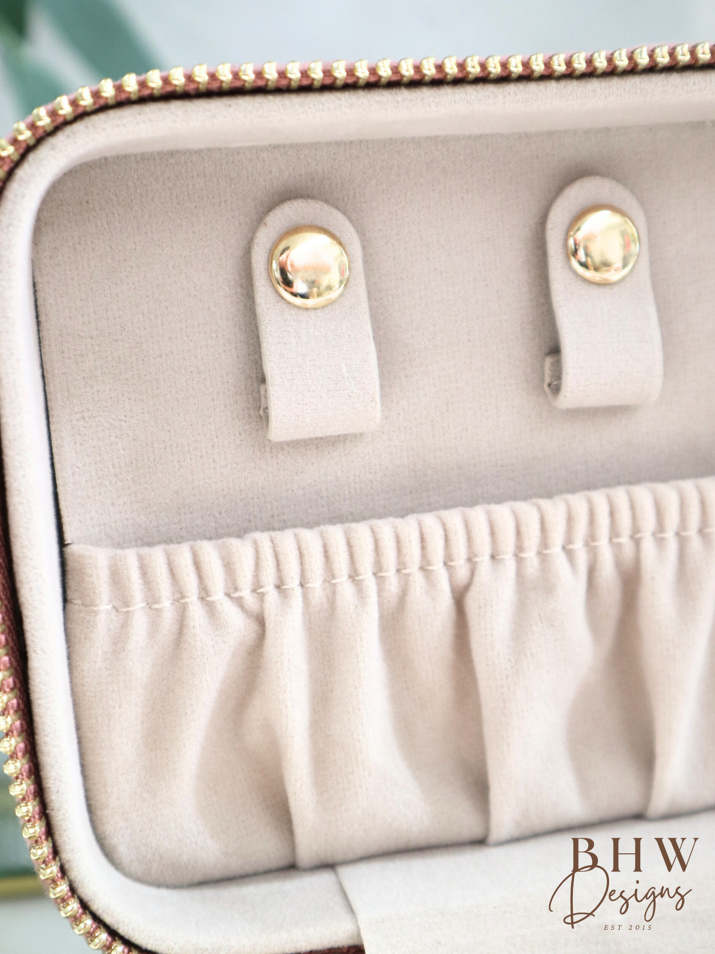 Personalised Velvet Jewellery Case - Rose Quartz