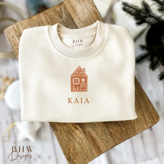 Personalised Gingerbread House Oat Sweatshirt