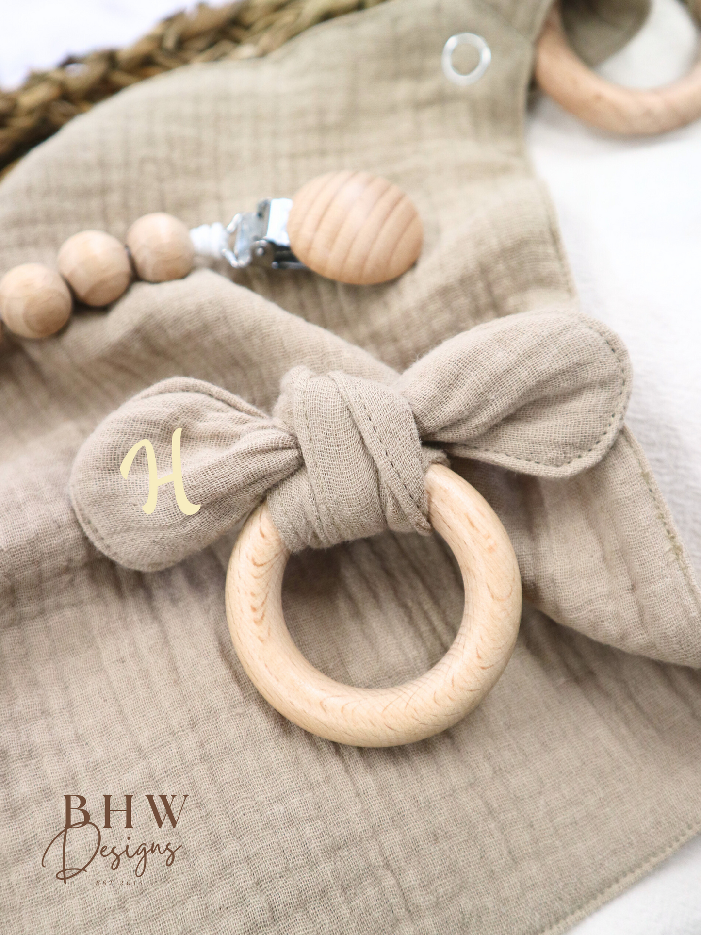 3 Piece Personalised Baby Set - Stone
