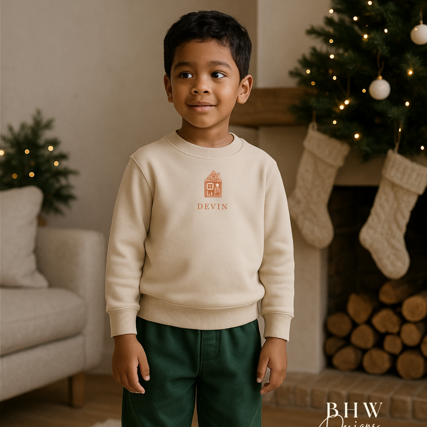 Personalised Gingerbread House Oat Sweatshirt