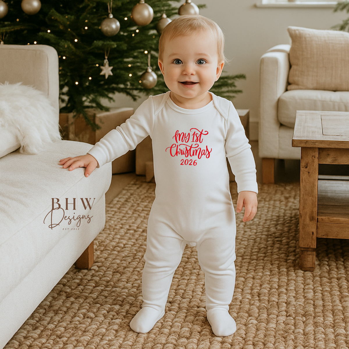 My 1st Christmas Bodysuit - White