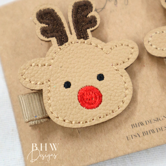 Reindeer Hair Clip Set