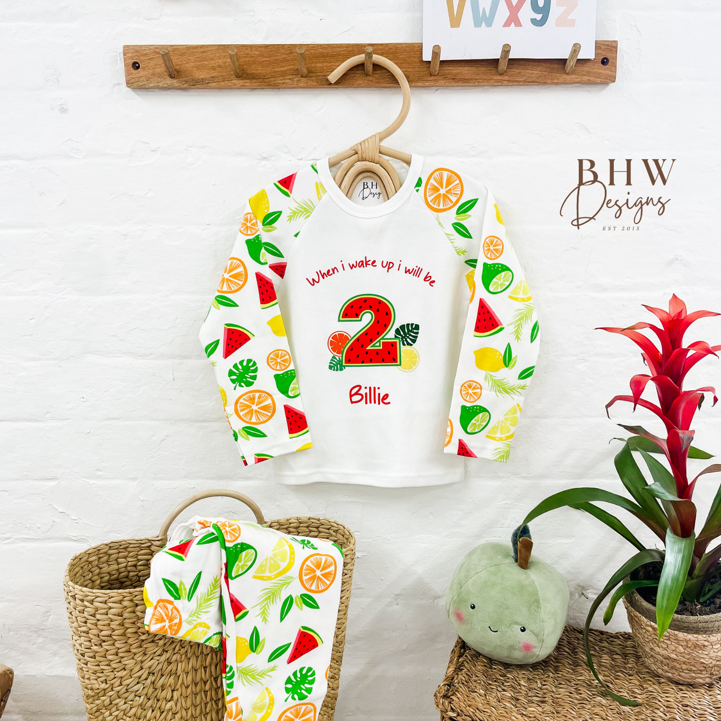 Personalised Birthday Fruit Pyjamas