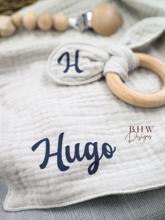 3 Piece Personalised Baby Set - Grey