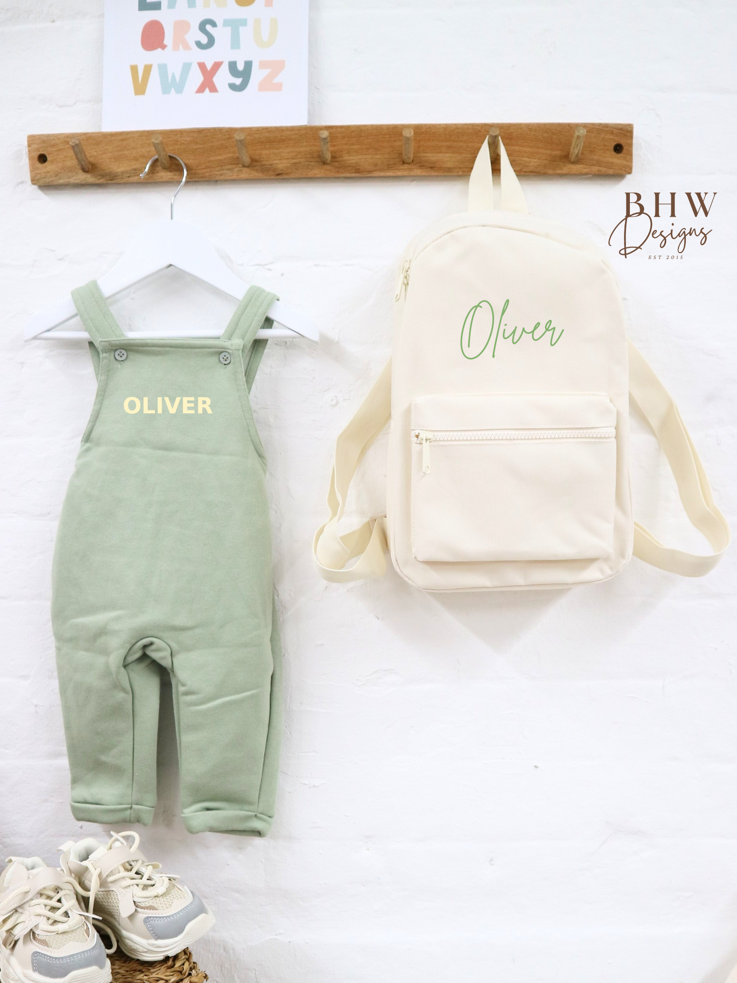 Personalised Dungarees - Sage Green