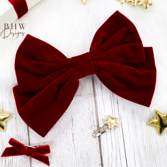 Large Red Velvet Bow