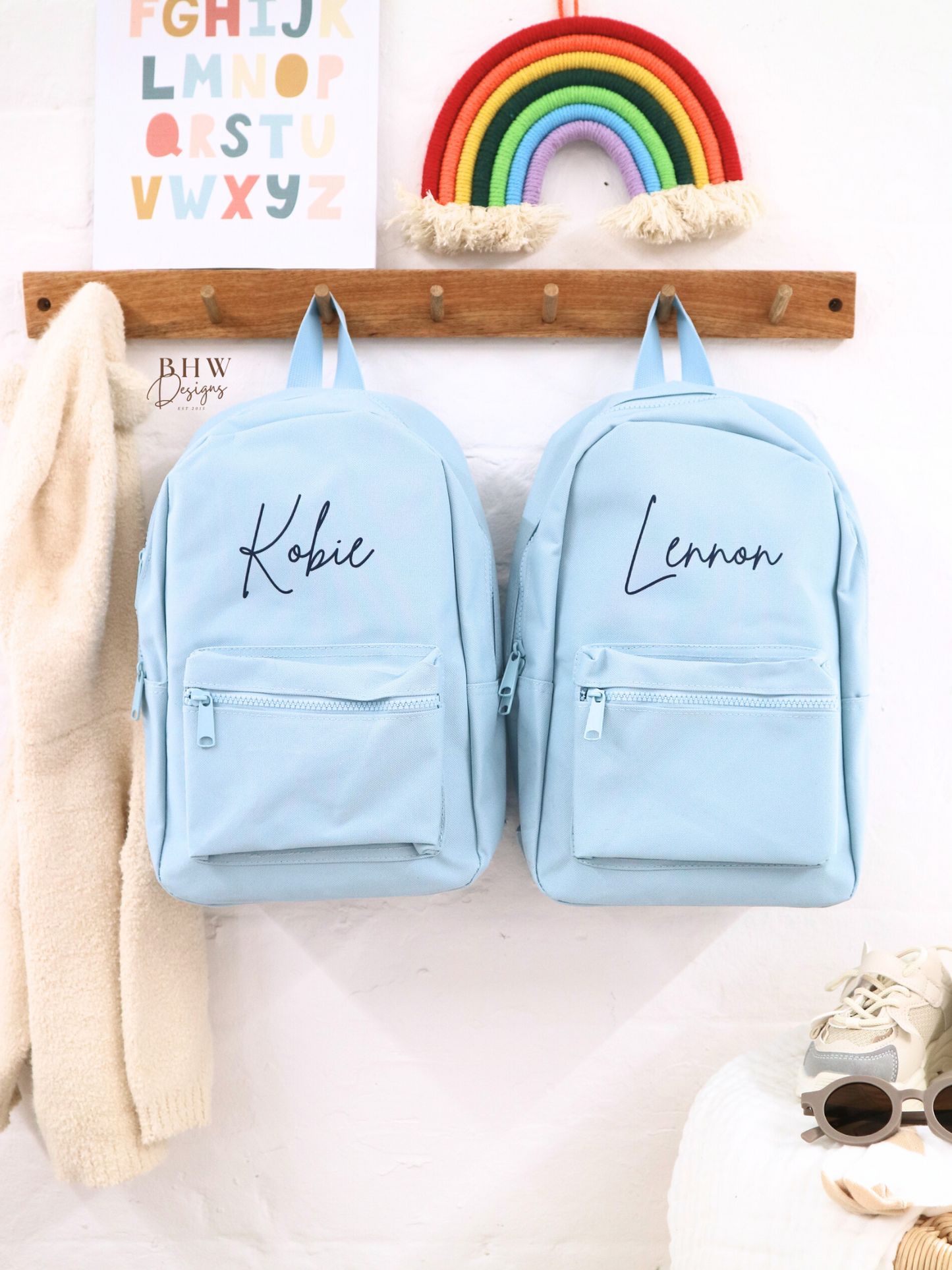 Personalised Kid's Mini Backpack - Baby Blue