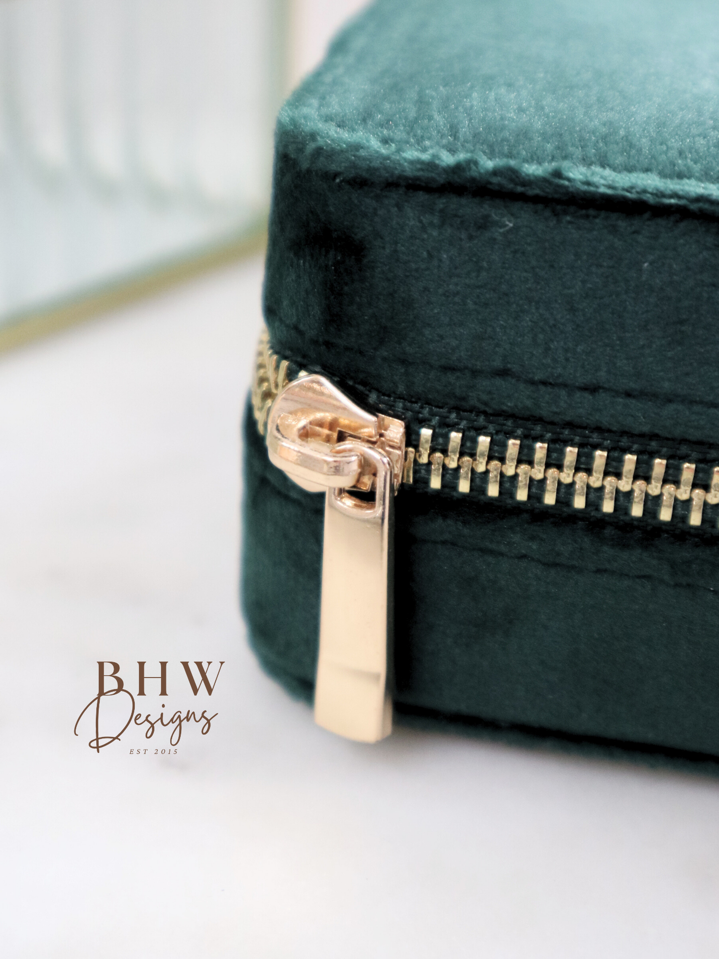Personalised Velvet Jewellery Case - Emerald