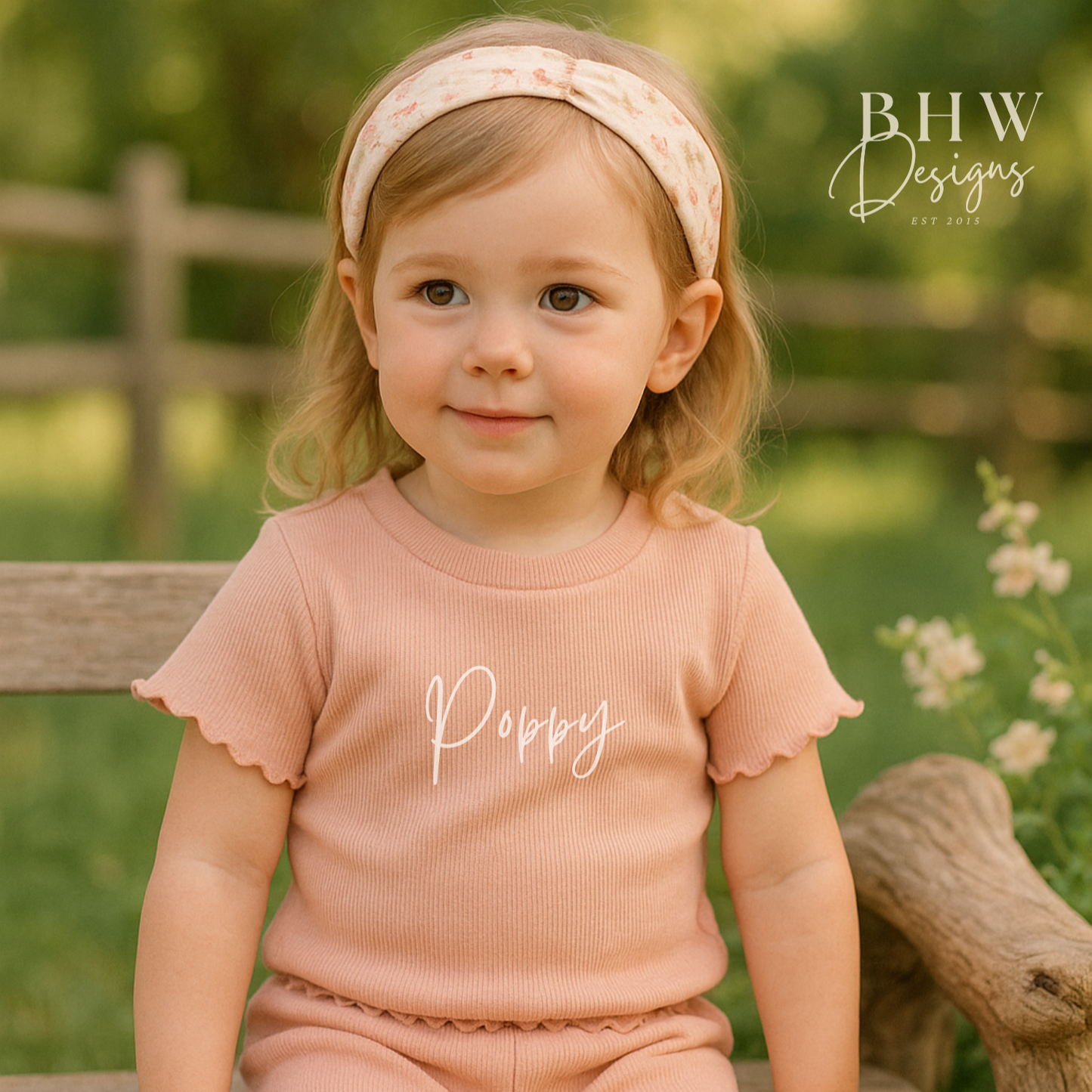 Girl's Ribbed T-shirt and Short Set - Blush Pink