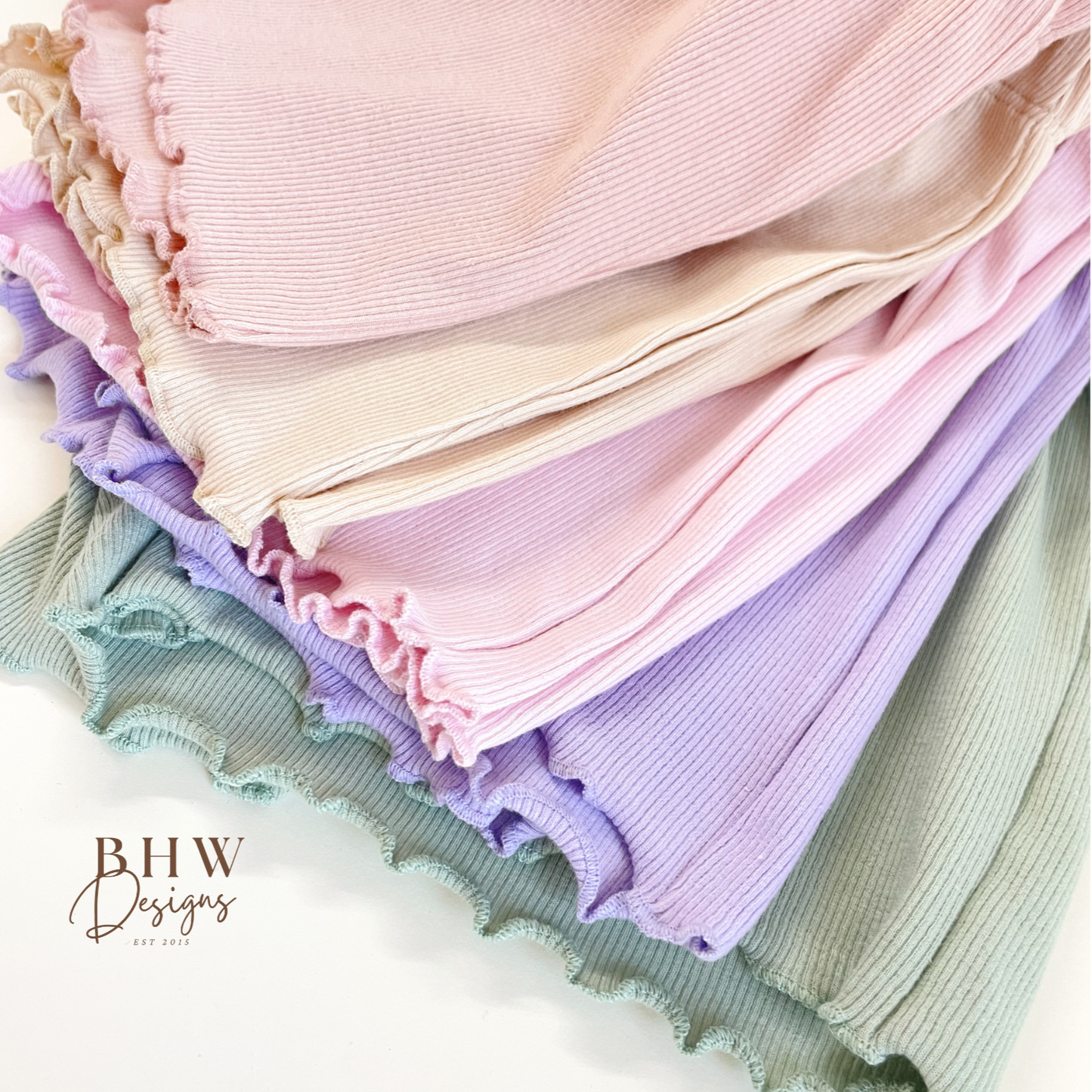 Girl's Ribbed T-shirt and Short Set - Baby Pink