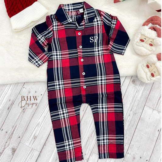 Personalised Initial Tartan Romper