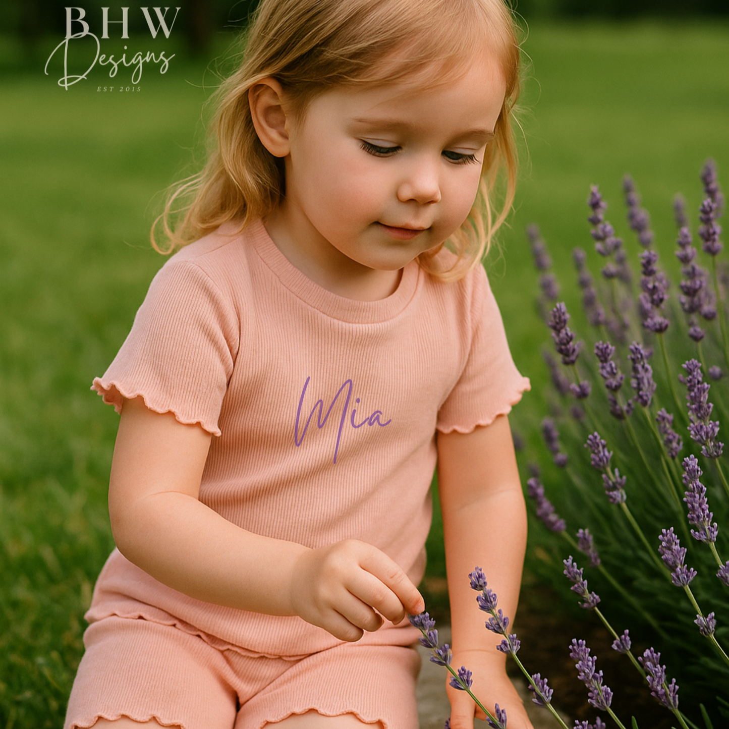 Girl's Ribbed T-shirt and Short Set - Blush Pink