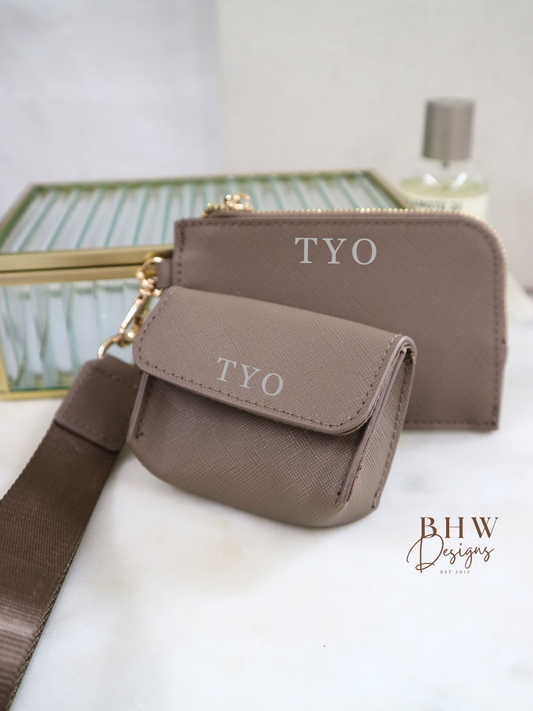 Personalised Key Ring - AirPod case - Wallet - Taupe