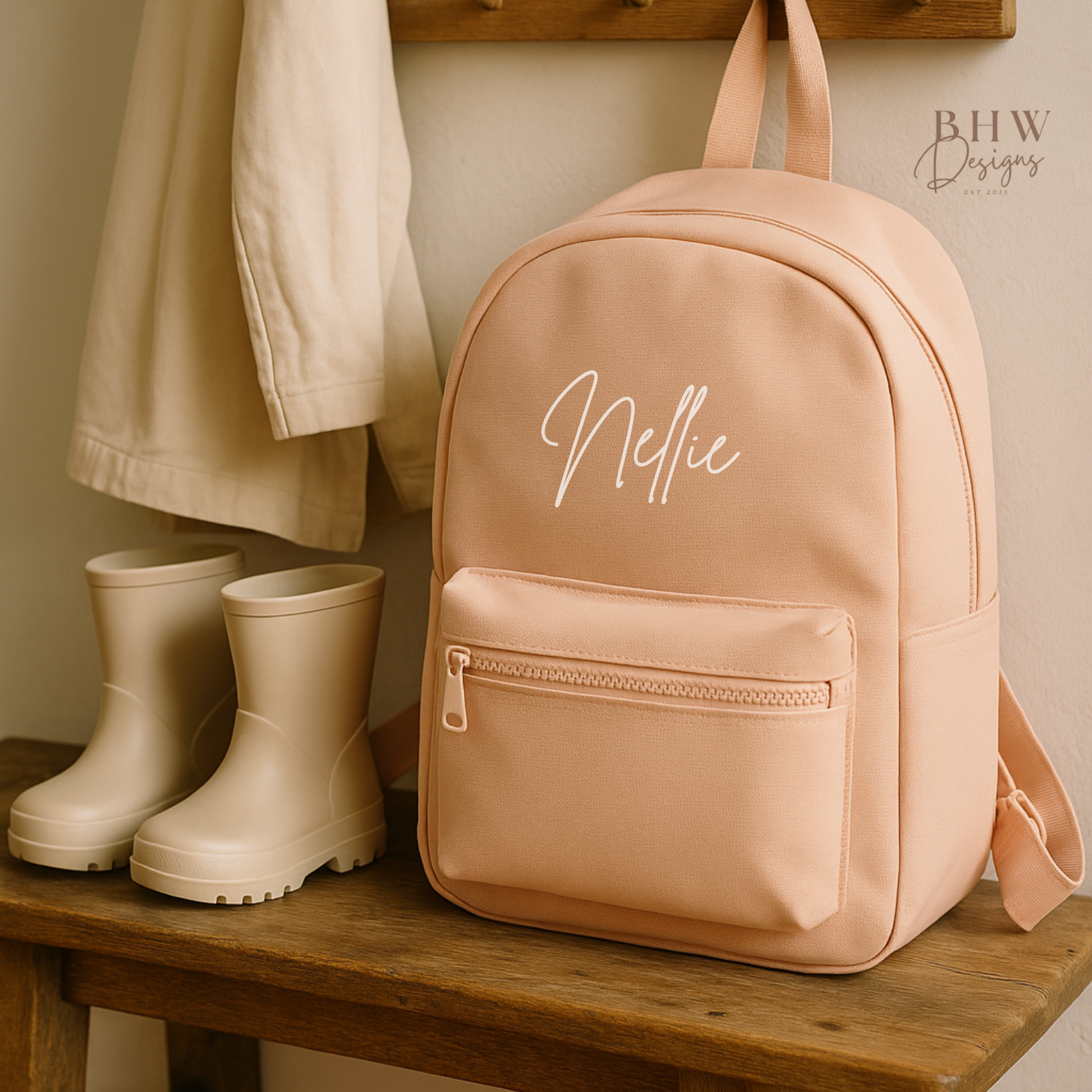Personalised Kid's Mini Backpack - Peach