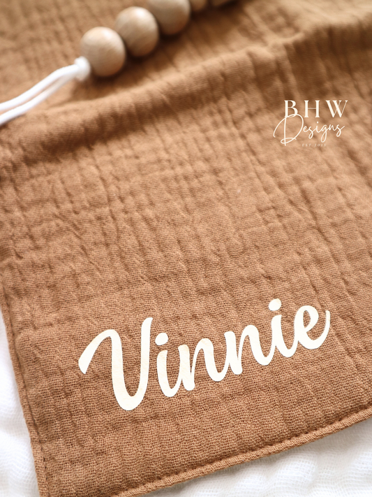 3 Piece Personalised Baby Set - Rust