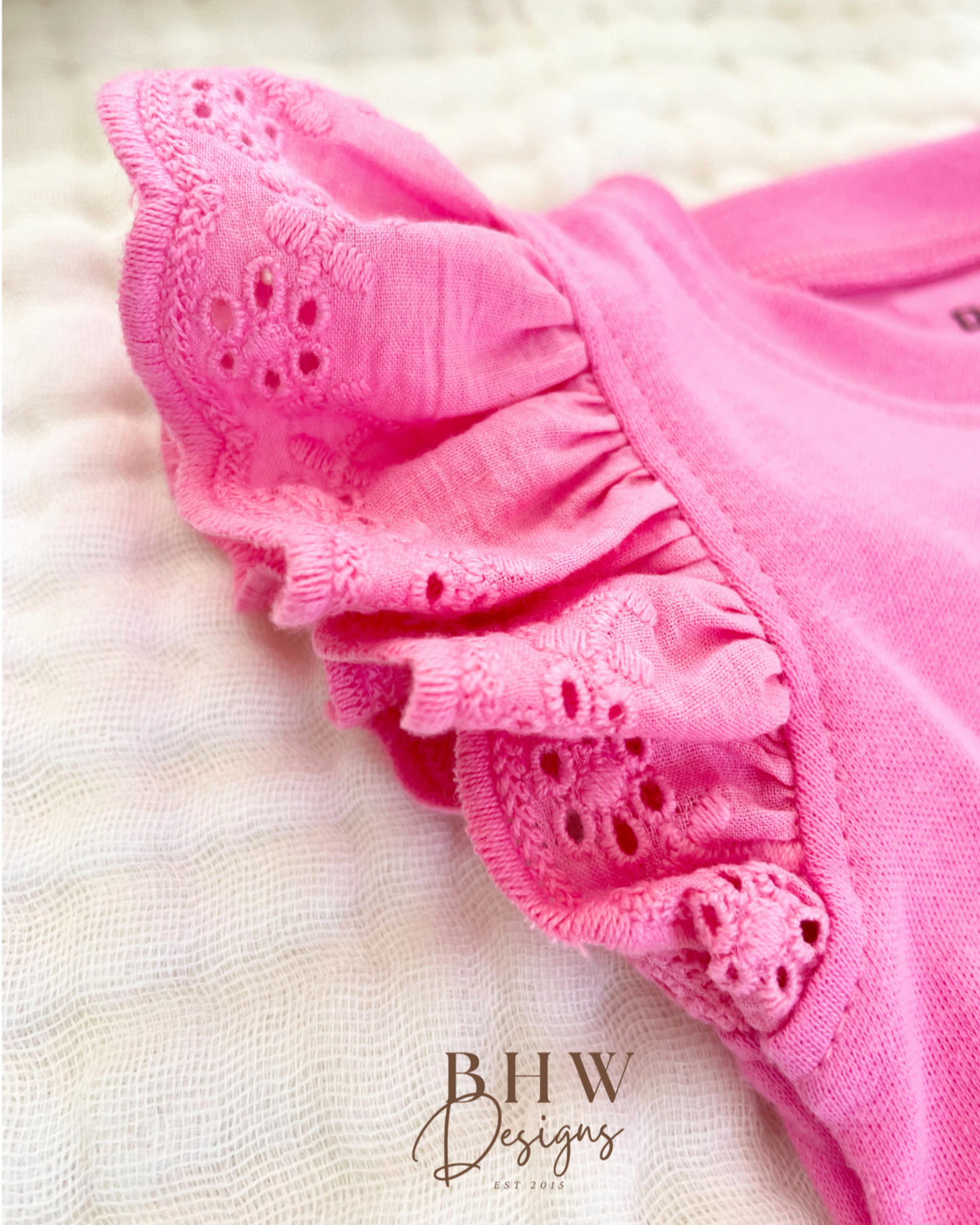Personalised Frill T-shirt and Short set - Pink