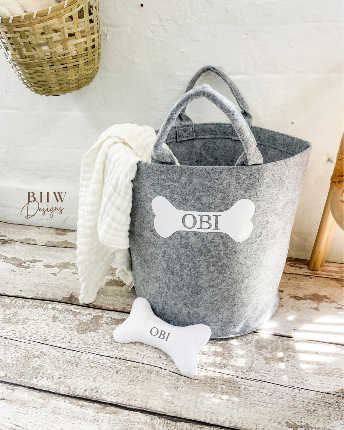Personalised Dog Felt Trug