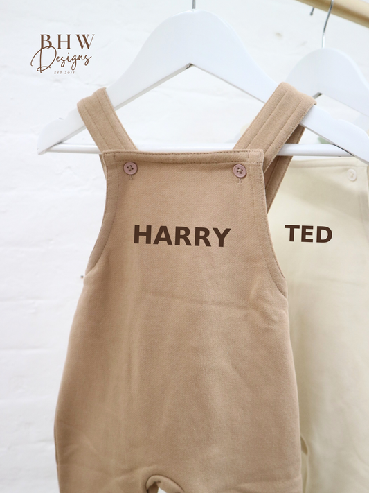 Personalised Dungarees - Stone