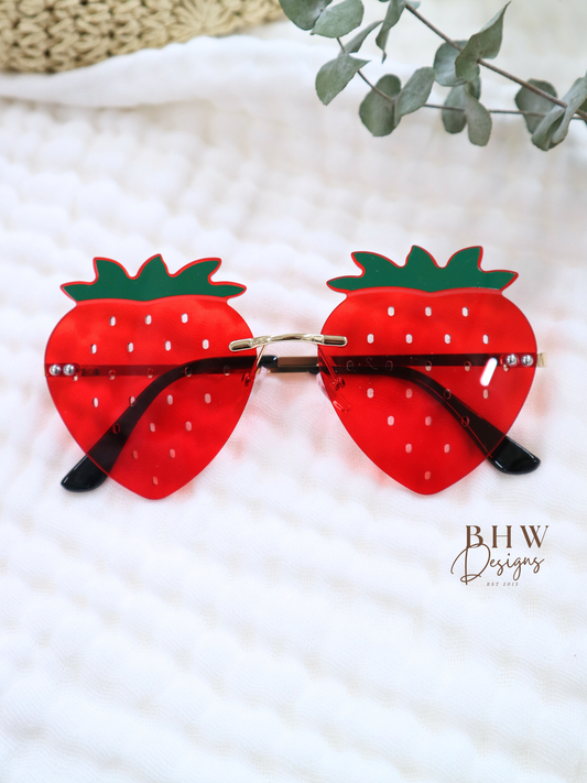 Children's Strawberry Sunglasses - Red or Pink