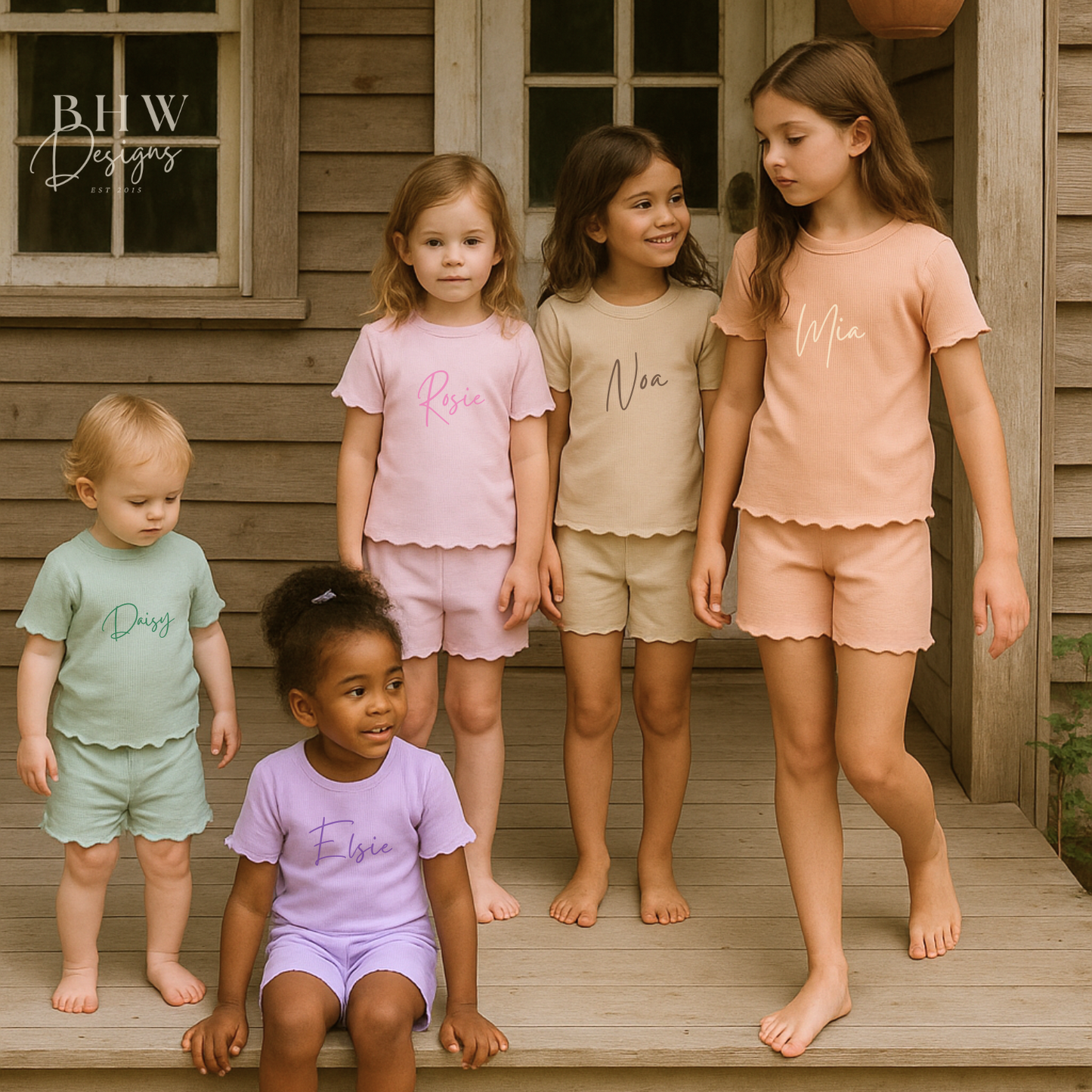 Girl's Ribbed T-shirt and Short Set - Lilac