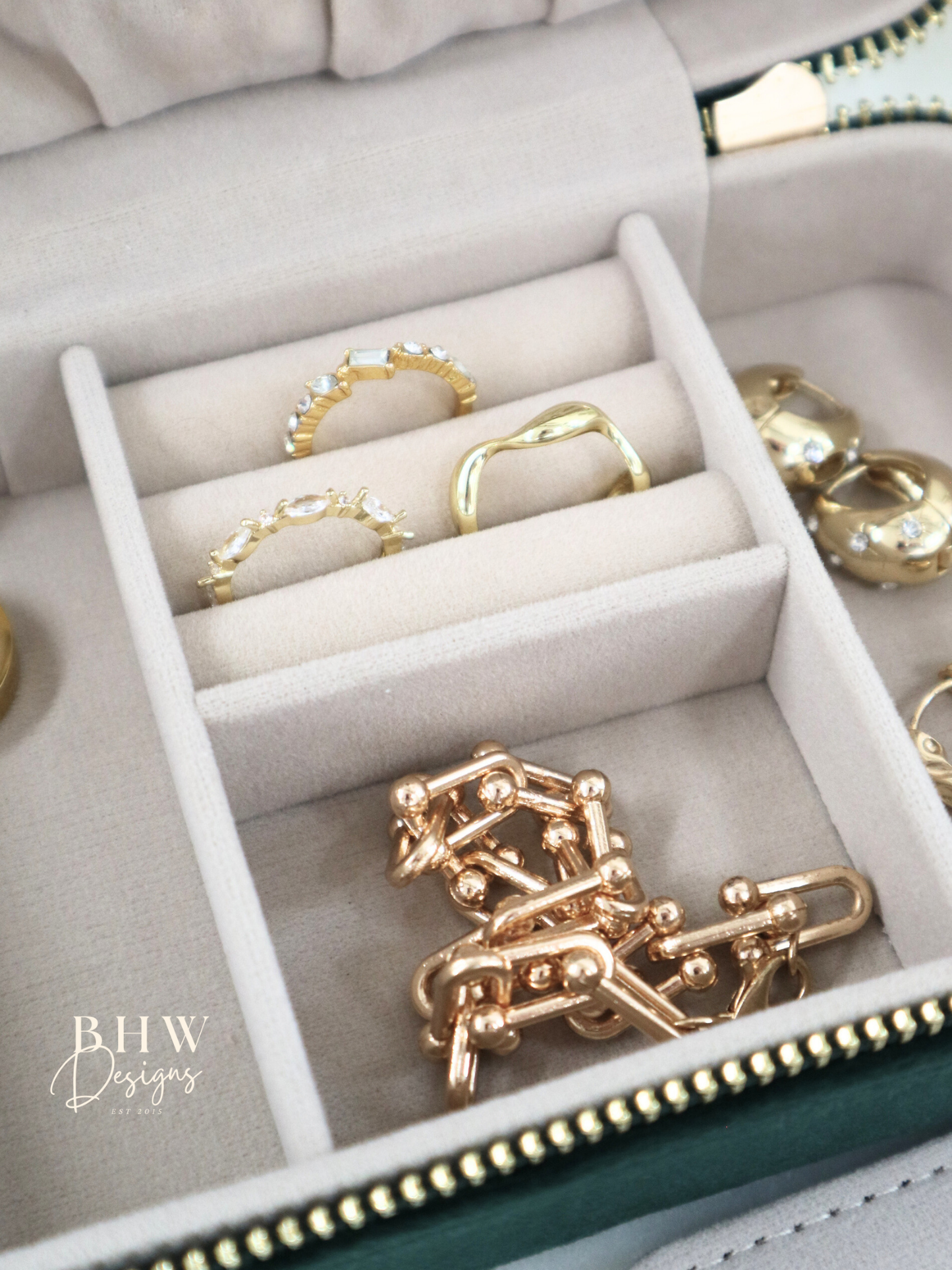 Personalised Velvet Jewellery Case - Emerald