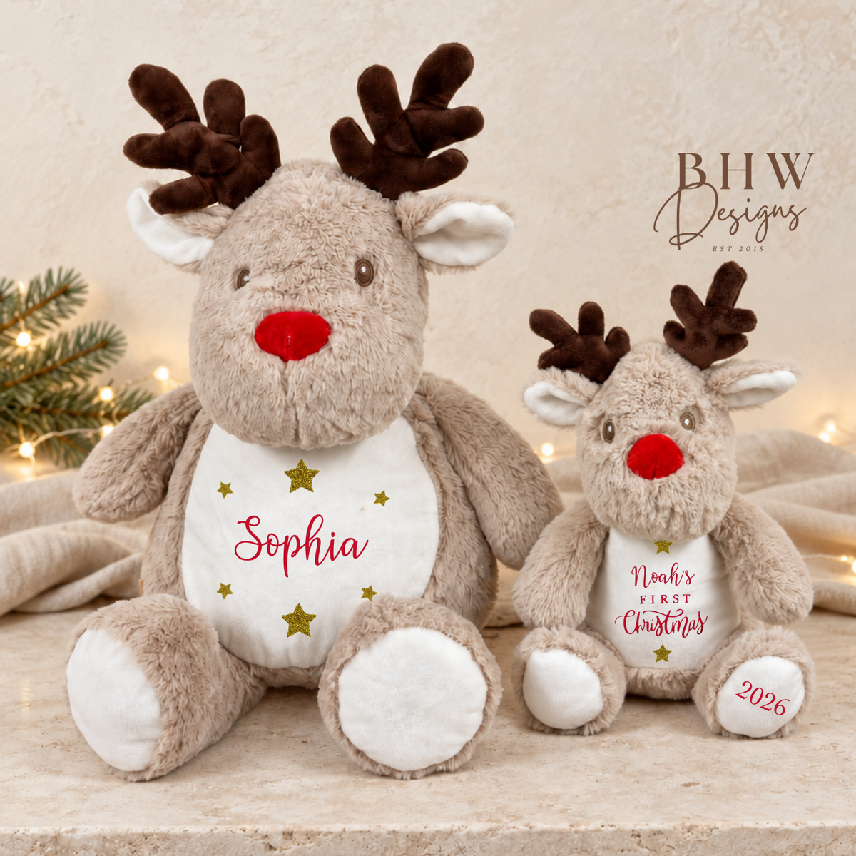 Personalised Reindeer Soft Toy