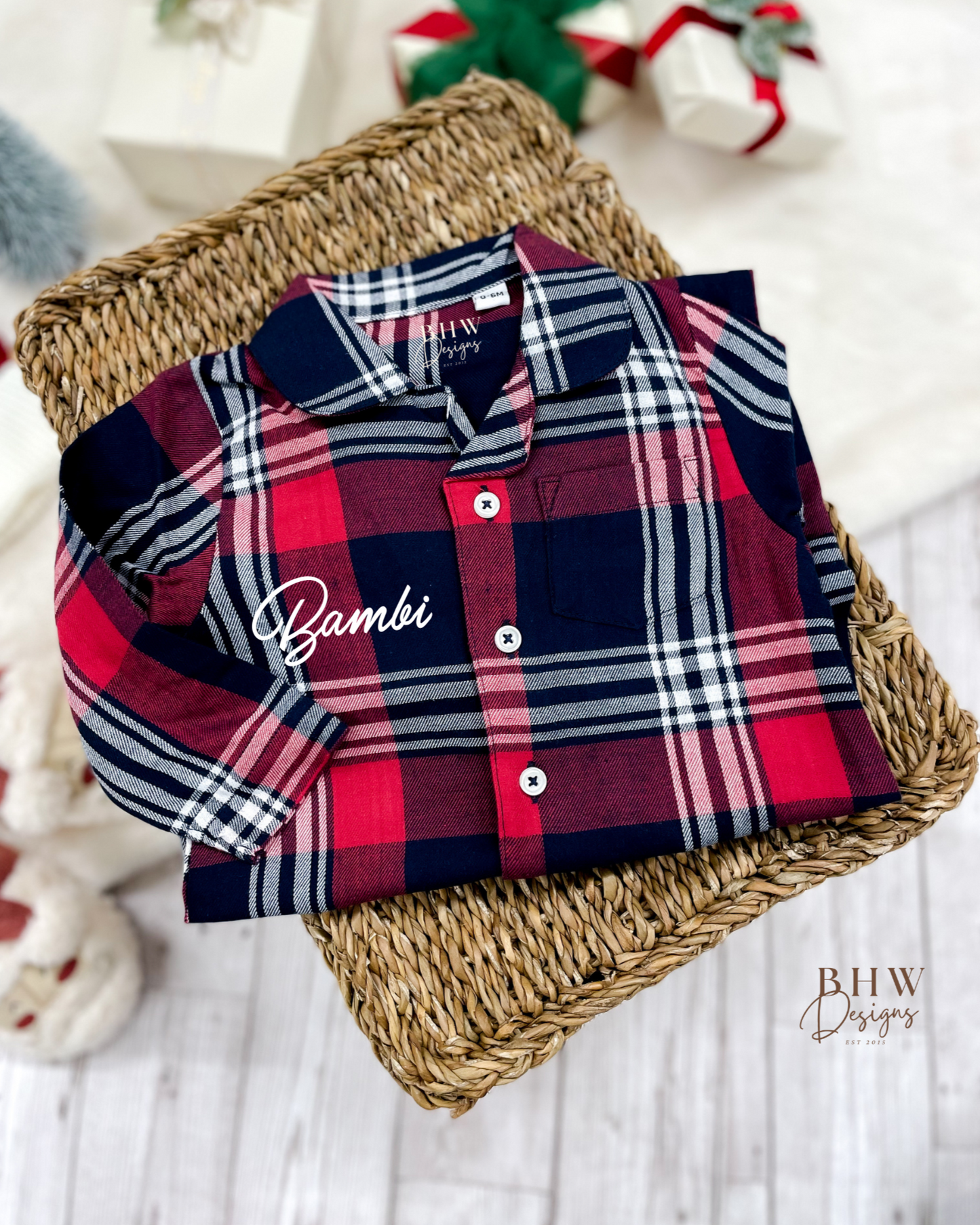 Personalised Name Tartan Romper Onesie