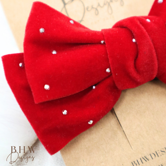 Red Sparkle Bow Clip
