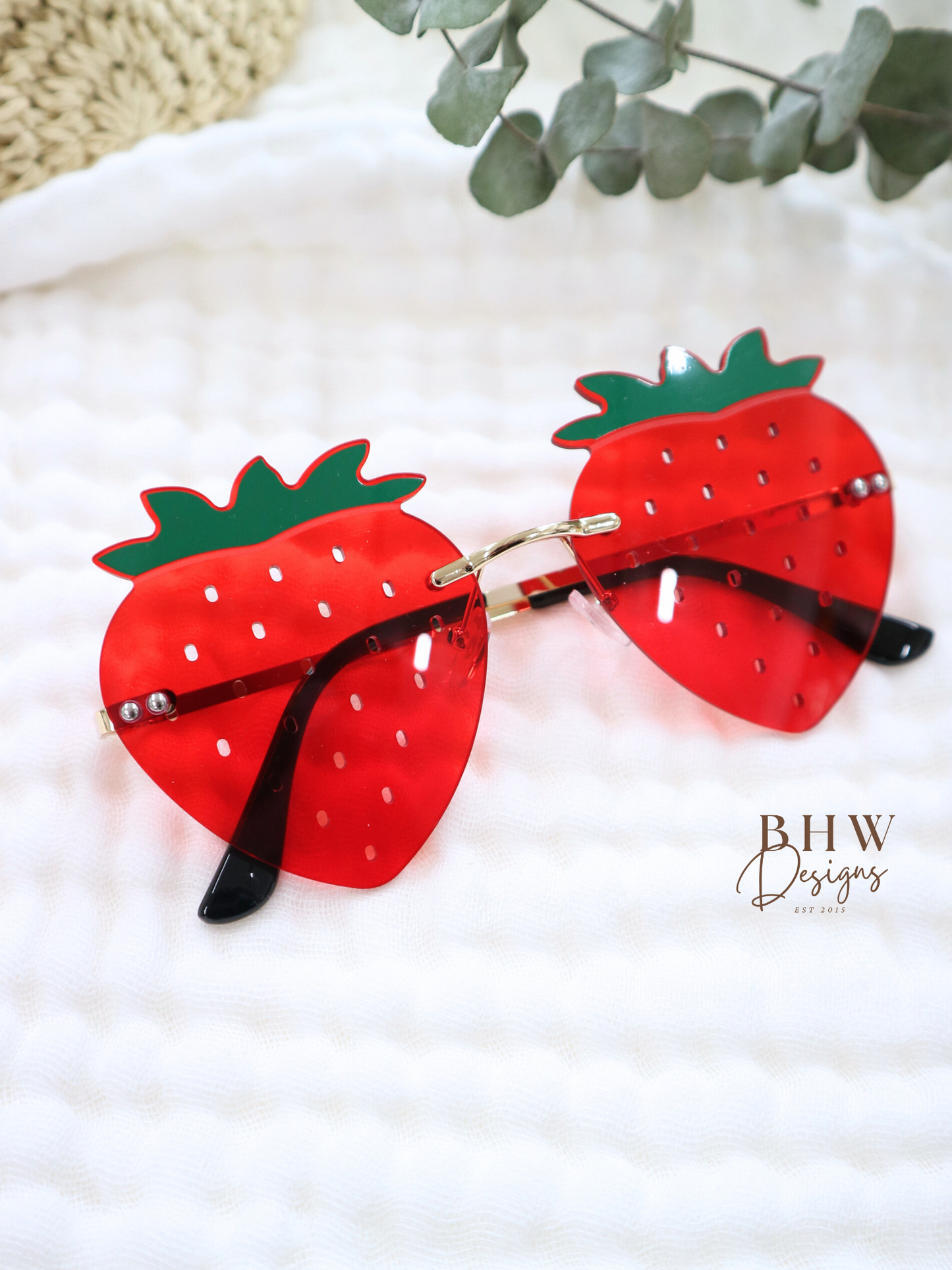 Children's Strawberry Sunglasses - Red or Pink