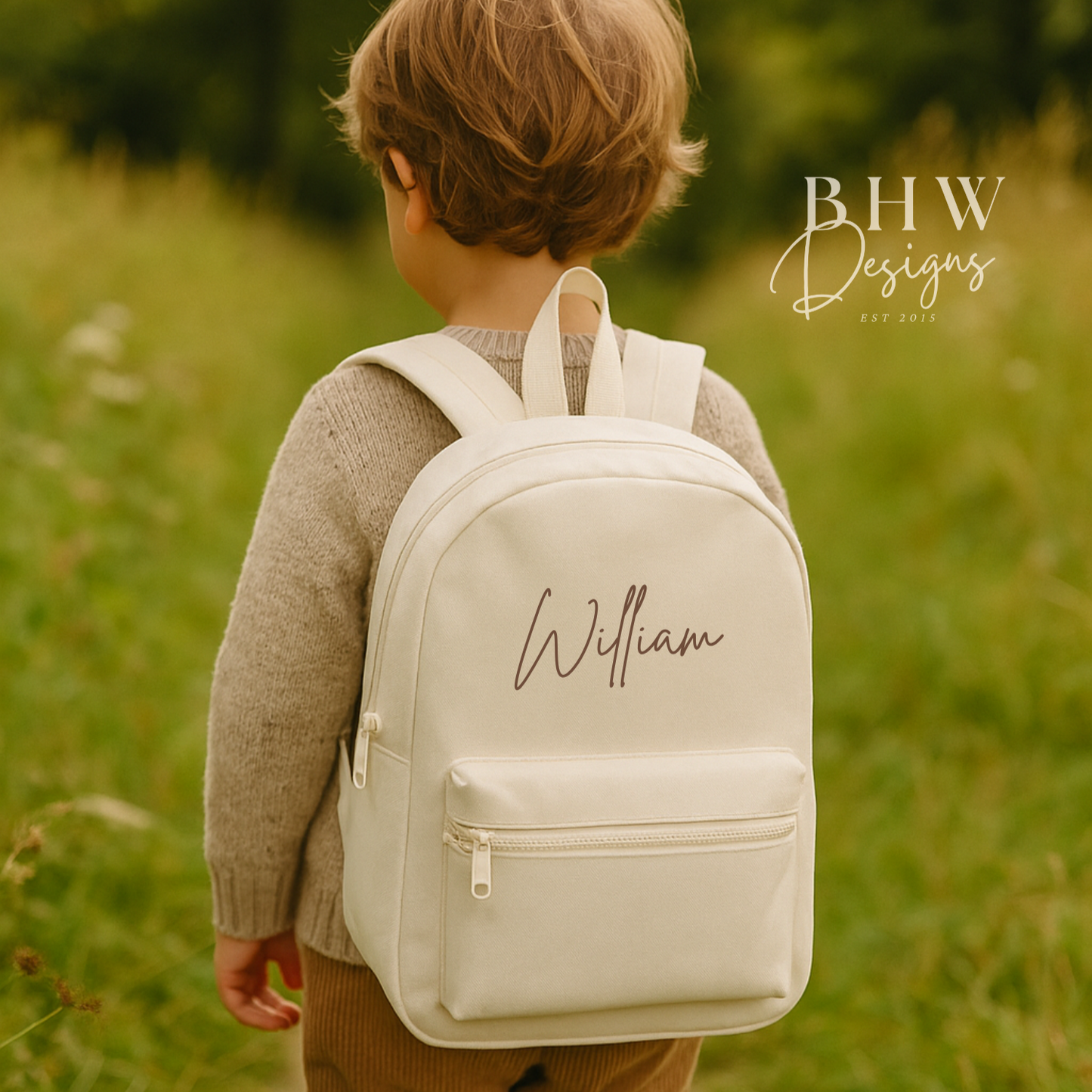 Personalised Kid's Mini Backpack - Cream