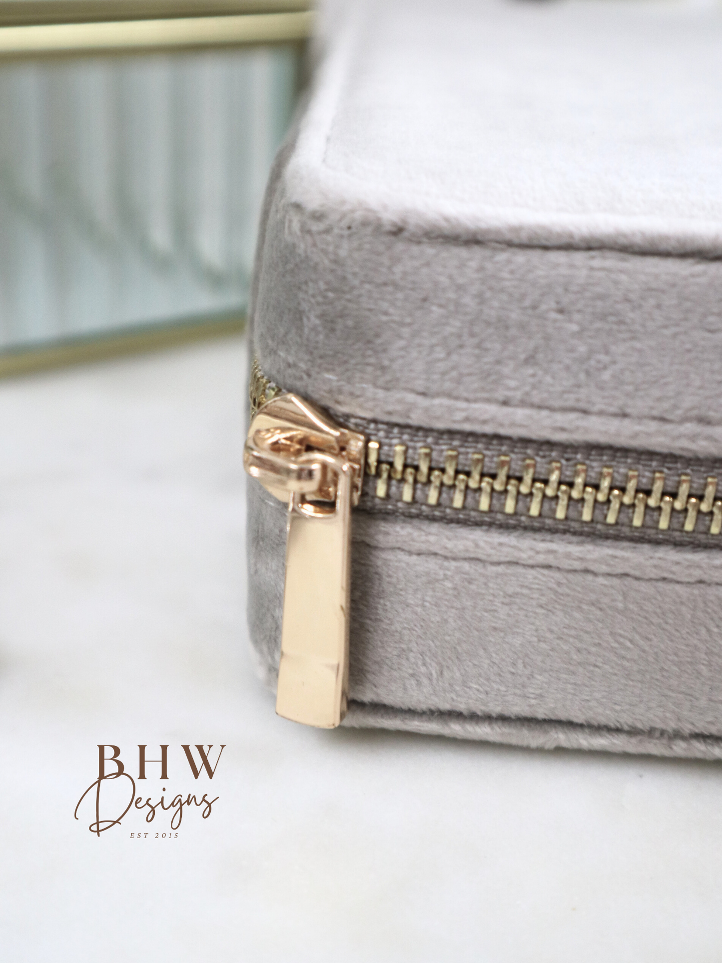 Personalised Velvet Jewellery Case - Moonstone