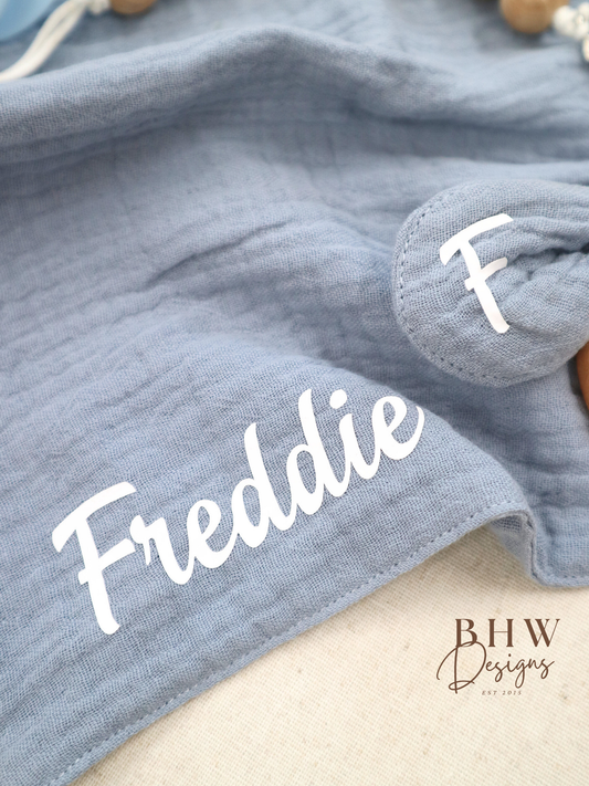 3 Piece Personalised Baby Set - Powder Blue