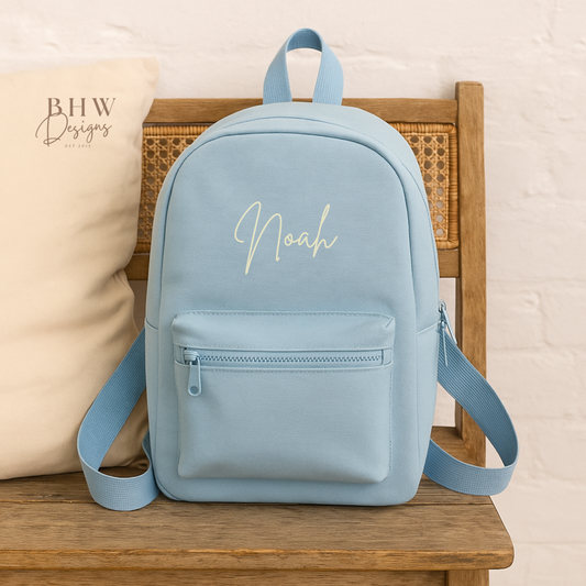 Personalised Kid's Mini Backpack - Baby Blue