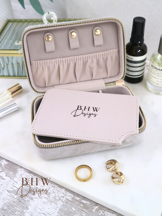 Personalised Velvet Jewellery Case - Moonstone
