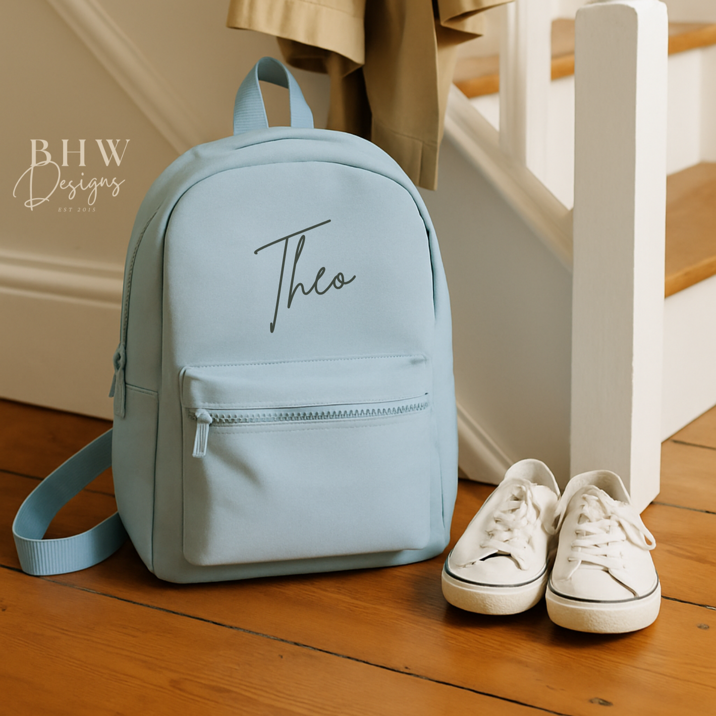 Personalised Kid's Mini Backpack - Baby Blue