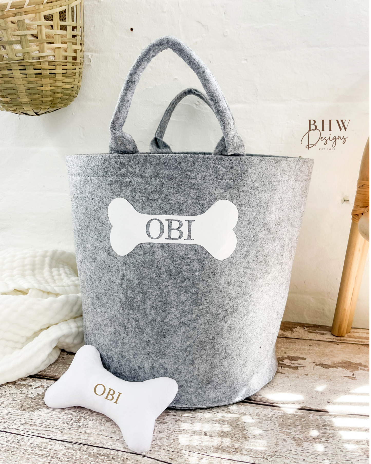 Personalised Dog Felt Trug