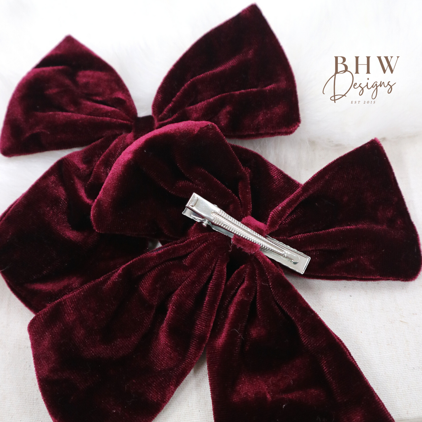 Large Burgundy Hair Bow
